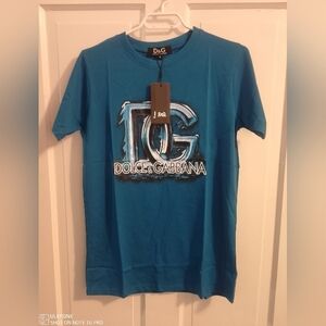 BNWT Dolce & Gabbana Vibrant Blue Graphic Tee